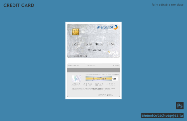 Mustervorschau der Venezuela Banco Mercantil Visa Debitkarte